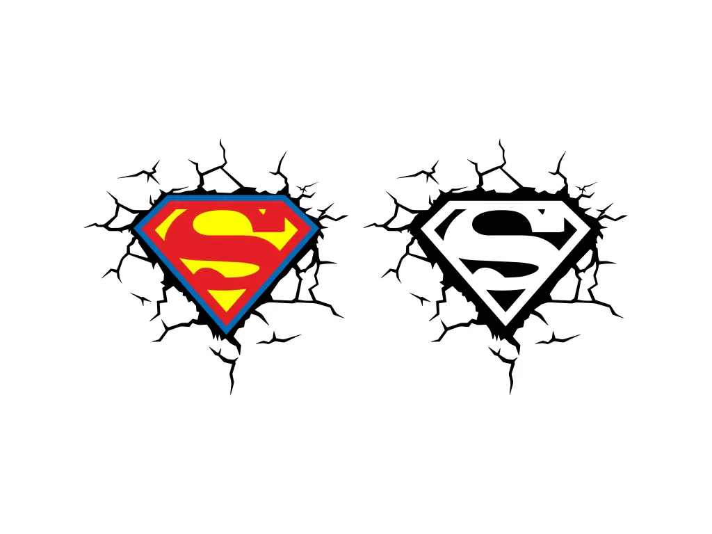 Superman Logo Cracked SVG PNG EPS