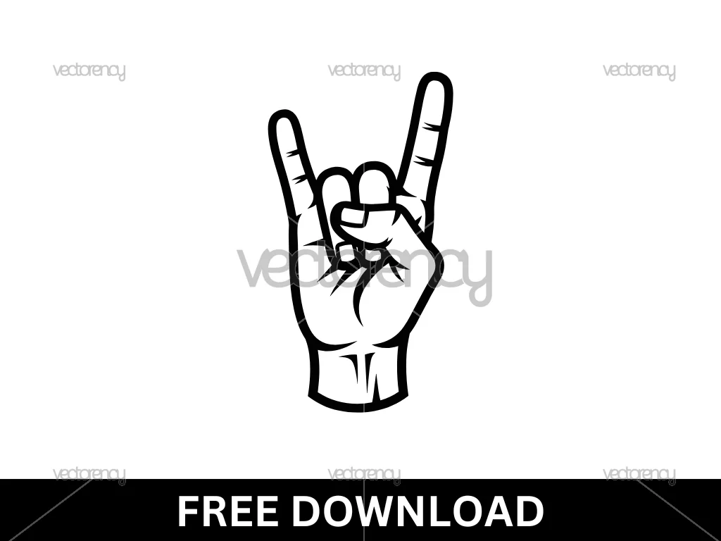 Rock and Roll Hand Sign SVG Free