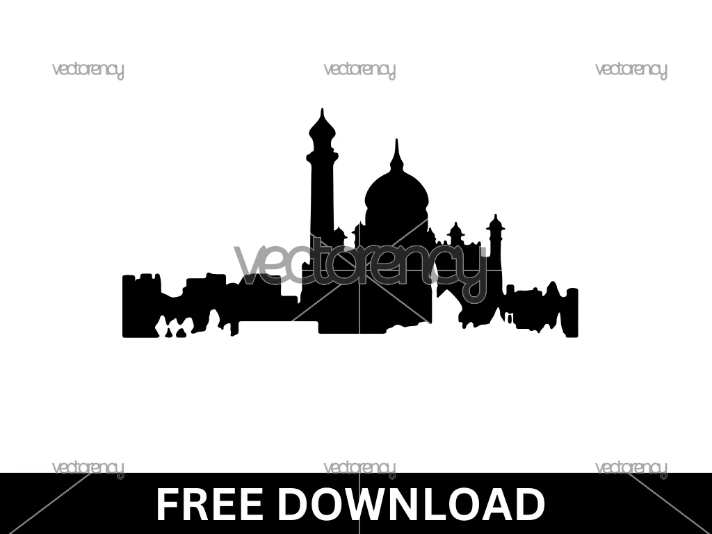 Silhouette Mosque Black SVG Free Download