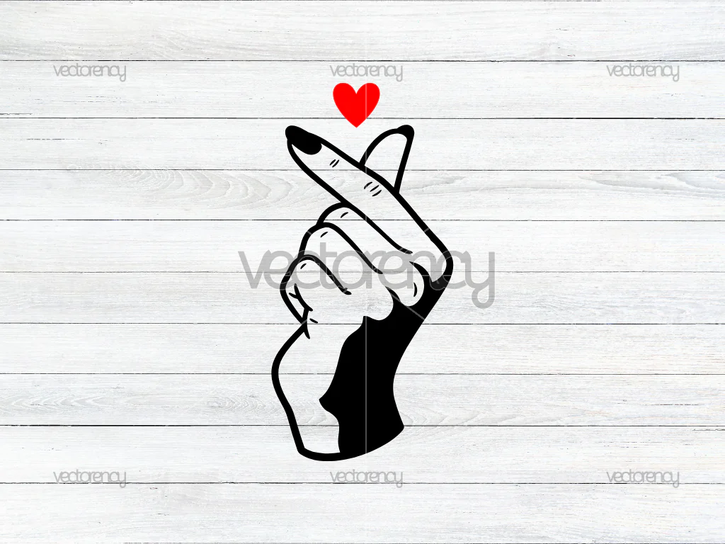 Finger Heart Hand Women SVG