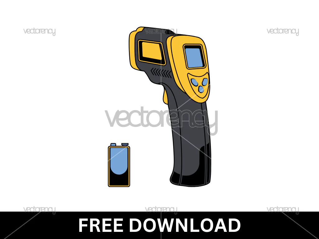Free Thermometer Gun Vector Handmade