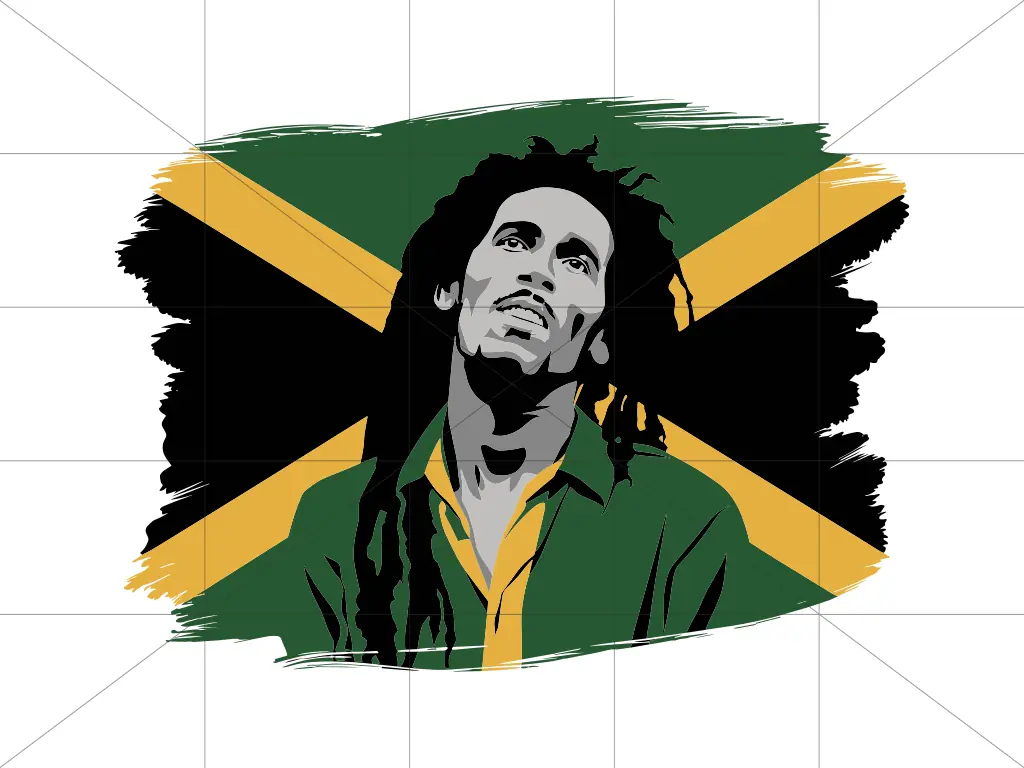 Bob Marley PNG DTF Vector