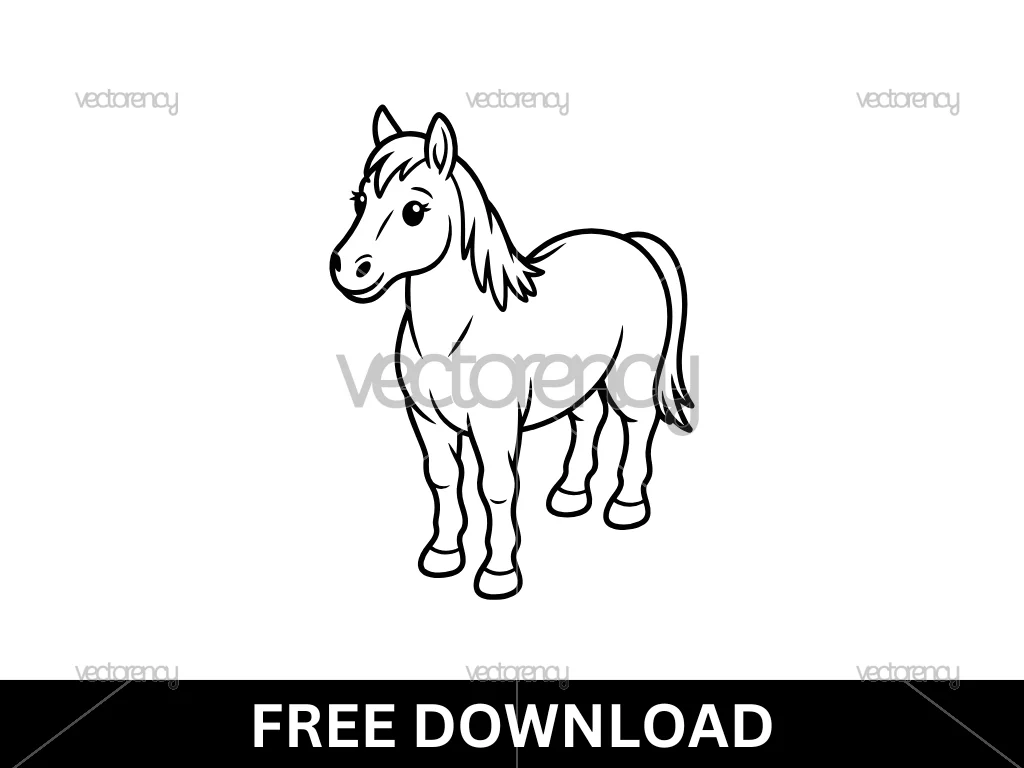 Horse Outline SVG Cut File Free Download