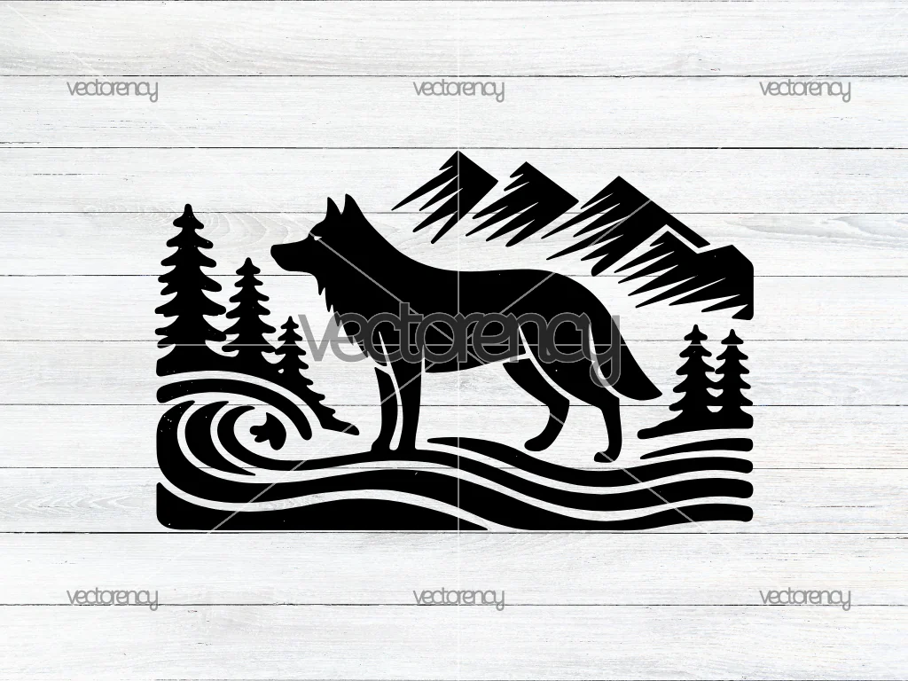 Vintage Wolf SVG