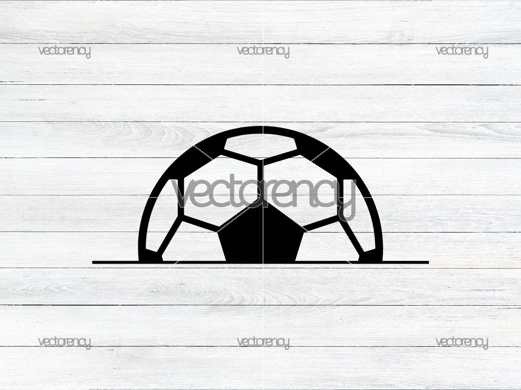 Soccer Ball Half Monogram SVG Cut File