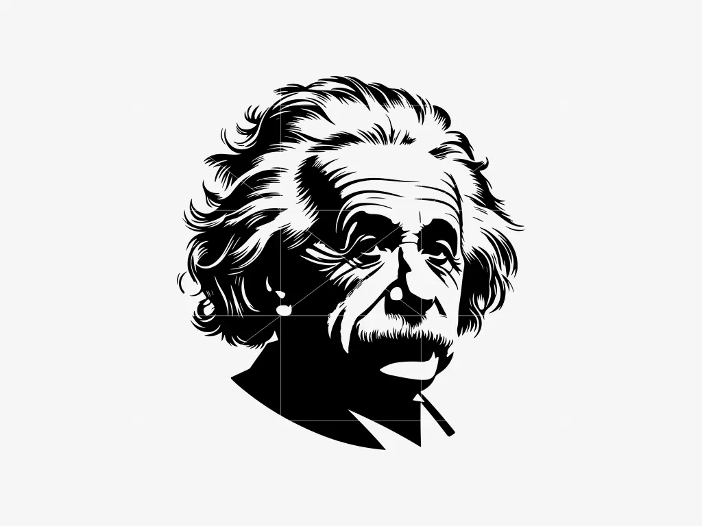 Albert Einstein Silhouette Clipart - SVG, PNG, EPS Formats