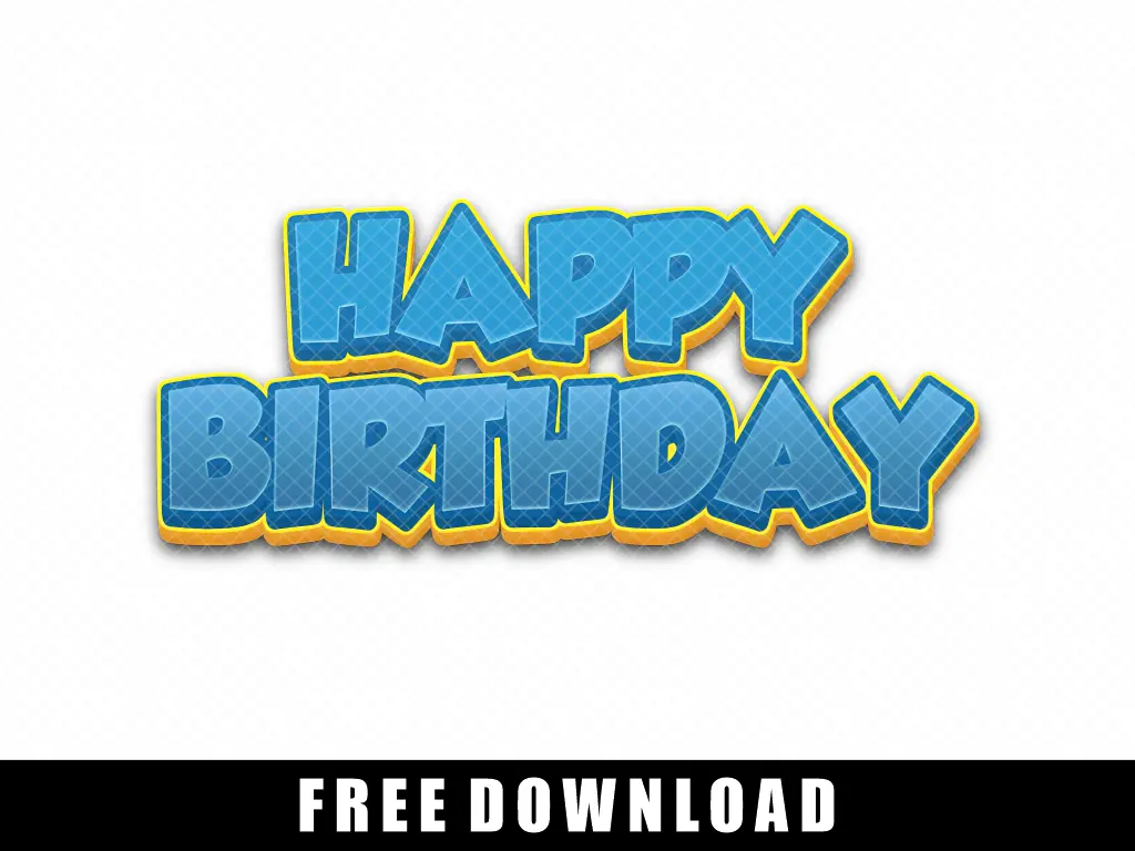 Blue Yellow Happy Birthday Clipart PNG Transparent