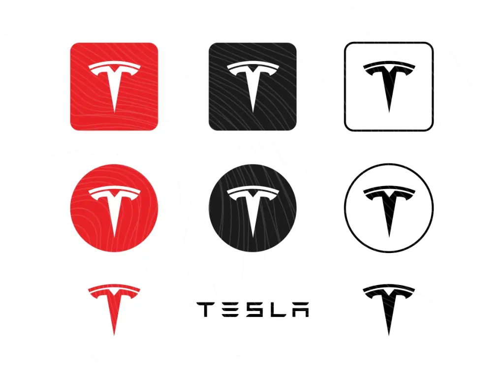 Set Tesla Logo Vector SVG PNG