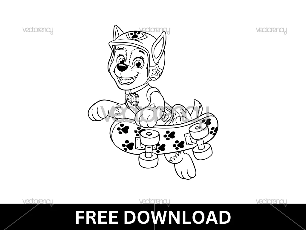 Free Chase Paw Patrol Outline SVG