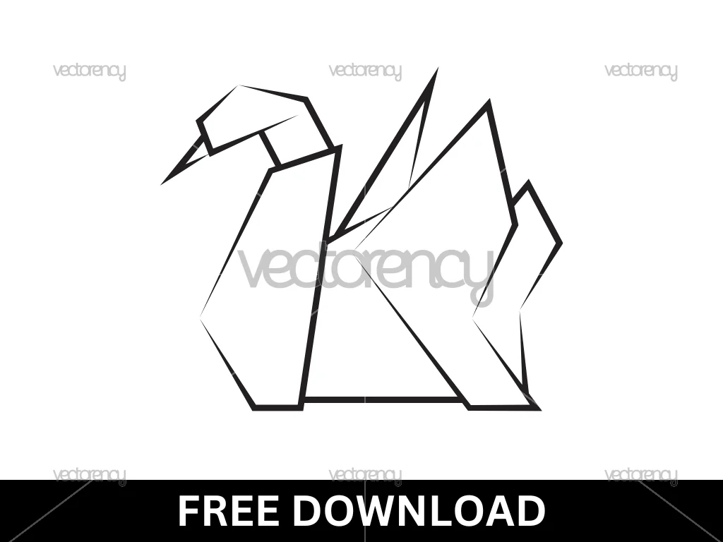 Free Origami Swan Vector SVG