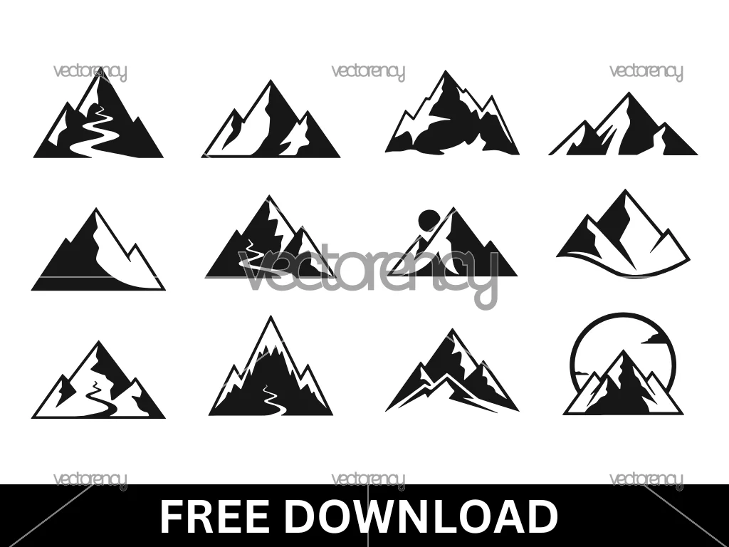 Free Mountain SVG Vector Bundle
