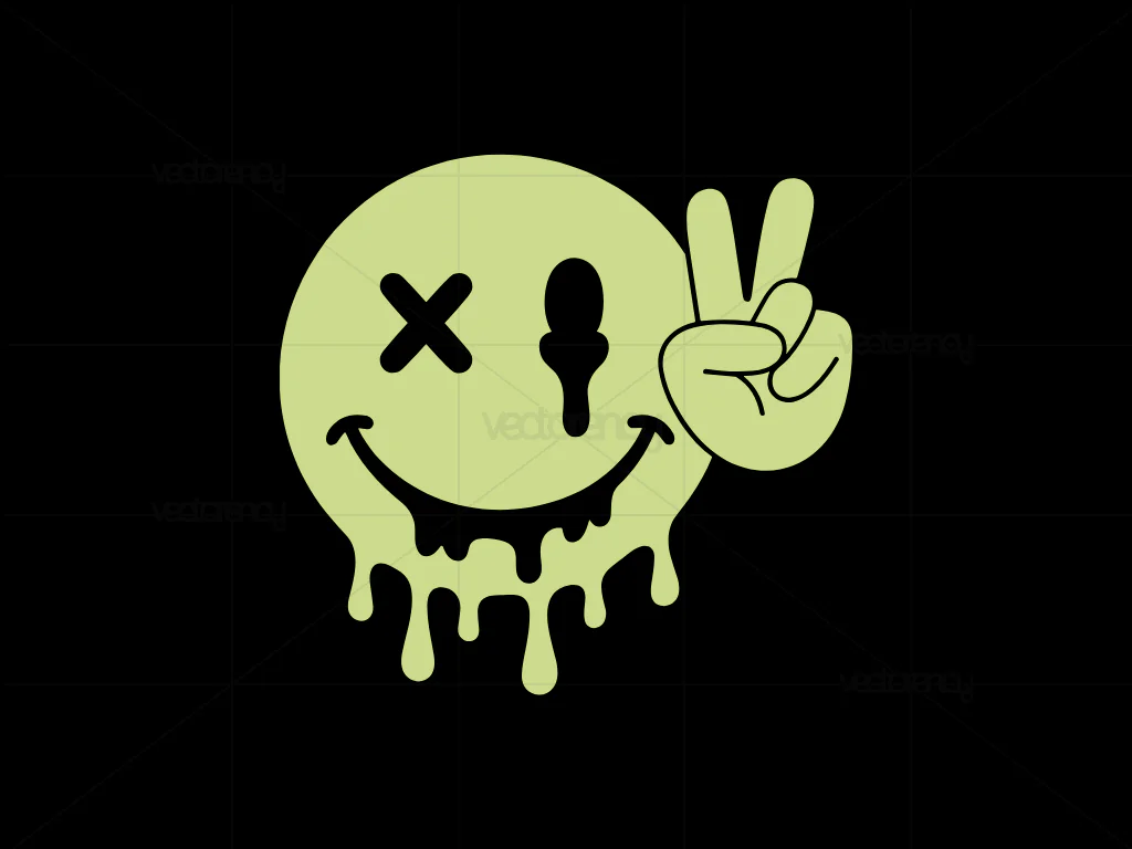 Melting Smiley Face SVG Vector