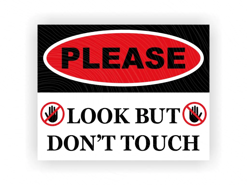 Look But Don't Touch Sign Image Vector PNG