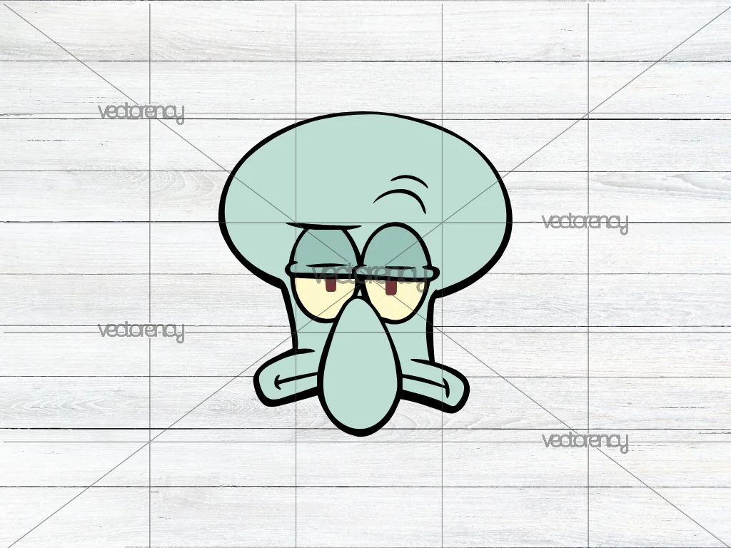 SpongeBob Squidward Face SVG Cartoon PNG