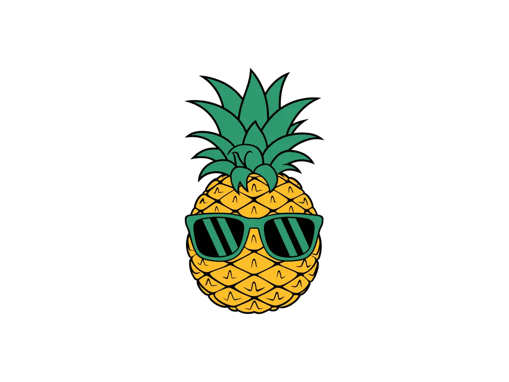 Cartoon Pineapple Character with Sunglasses Vector Download