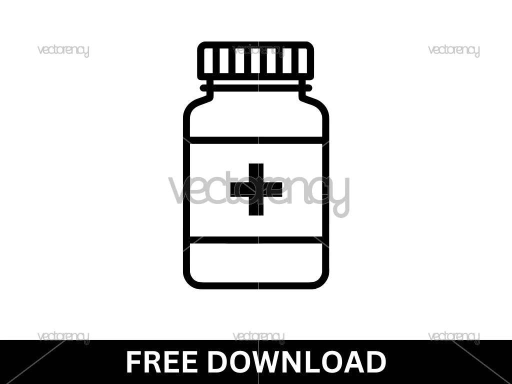 Pill Bottle SVG Free Pharmacy Healthcare Vector