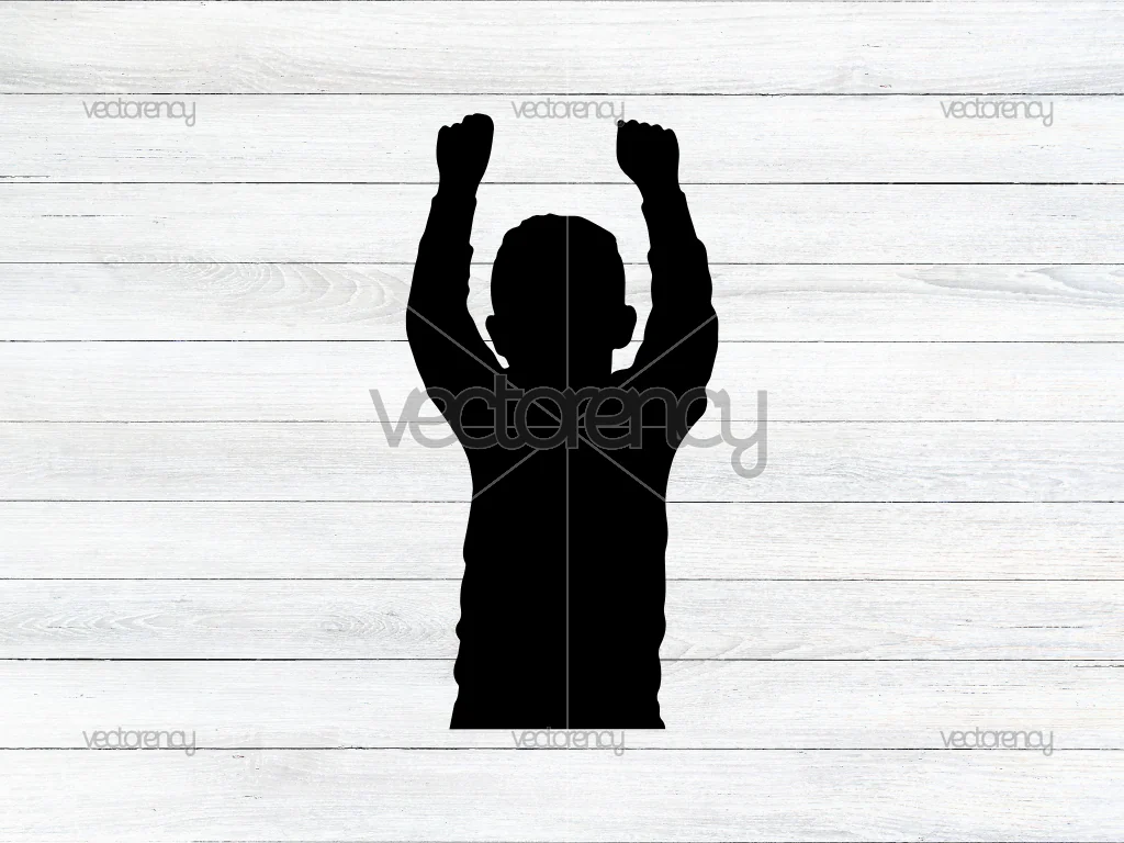 Silhouette Child Hands Vector Stock