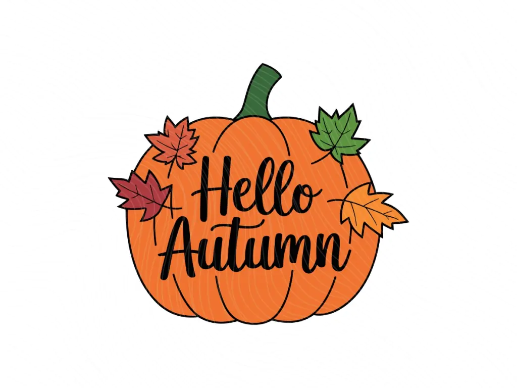 Hello Autumn Pumpkin Vector