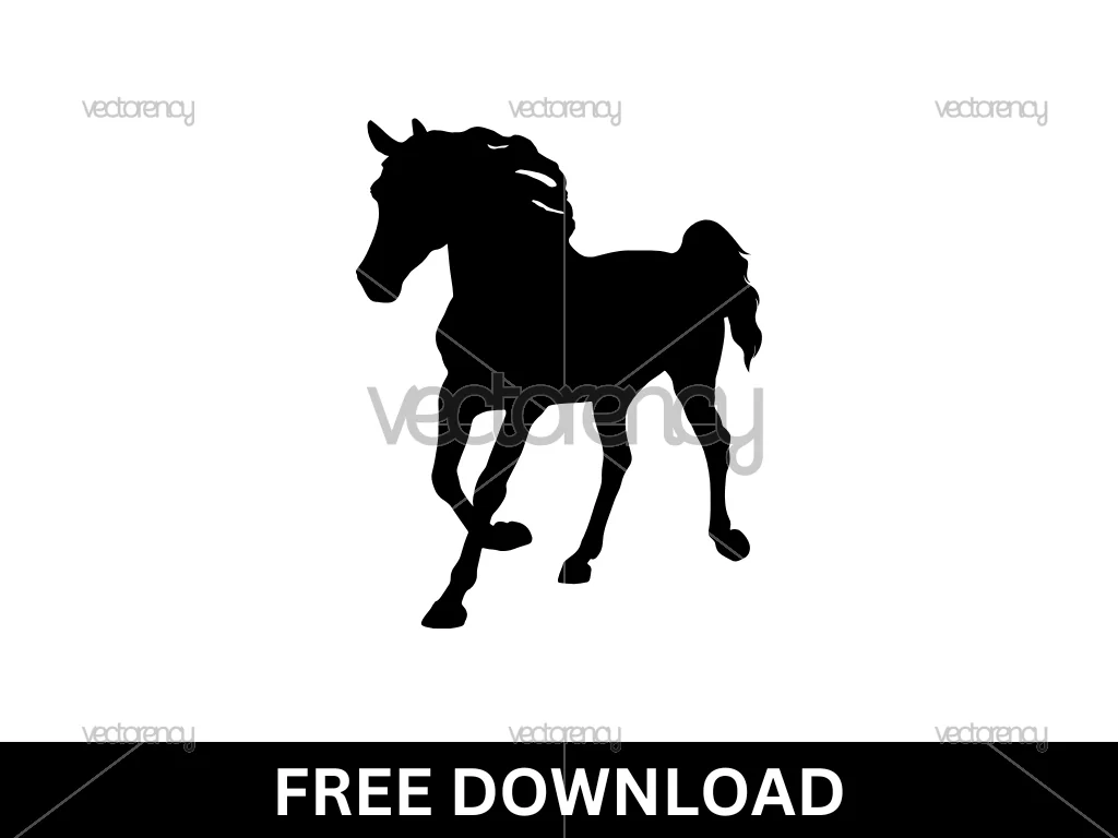 Horse Silhouette Black SVG Free