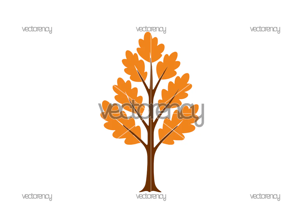 Fall Trees With Orange Leaves SVG