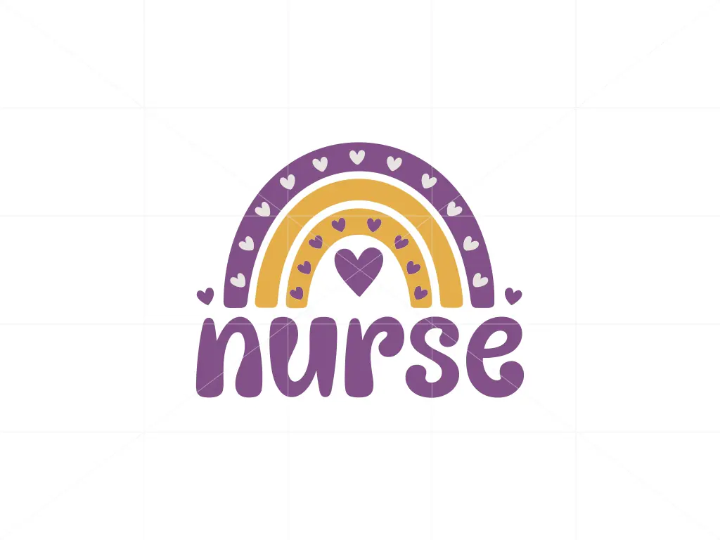 Nurse Rainbow Purple SVG PNG