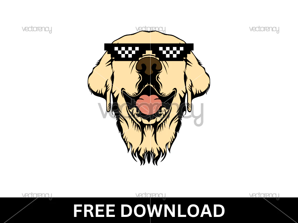 Blond Labrador Retriever Dog With Glasses Clipart Free Download