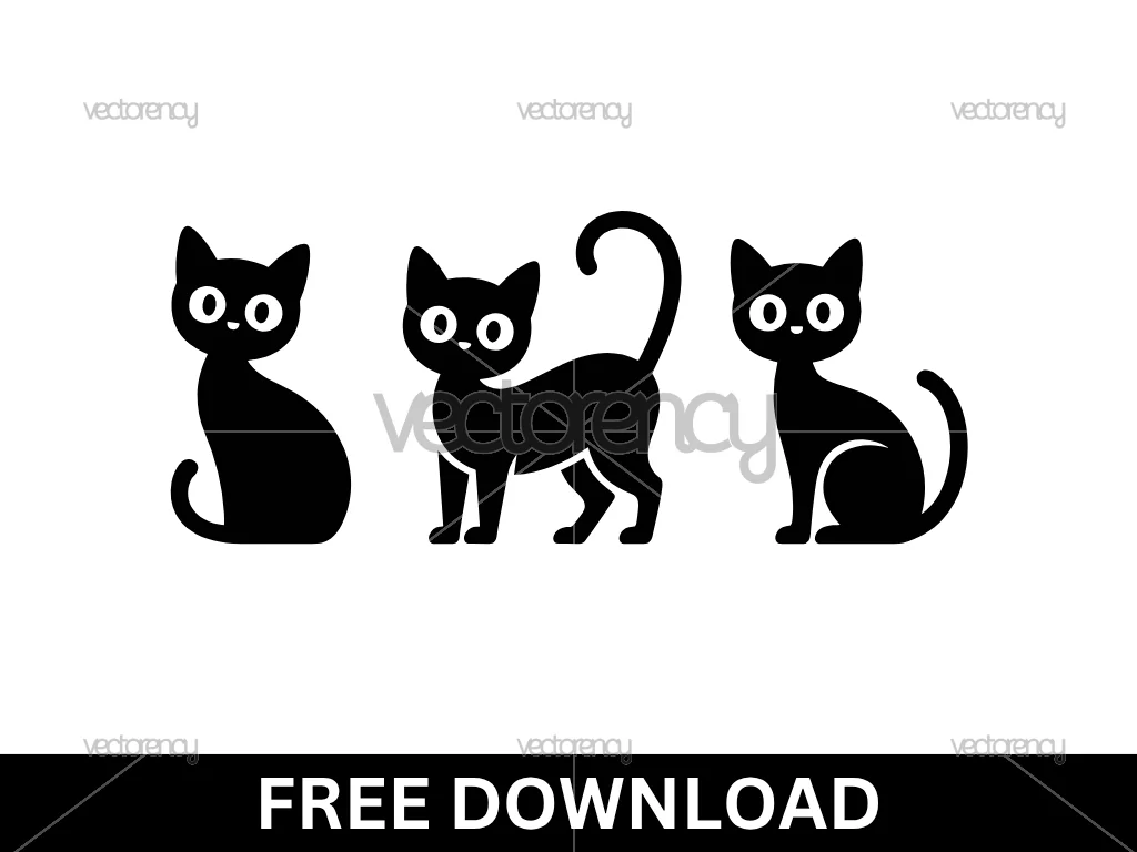 Silhouette Black Cats