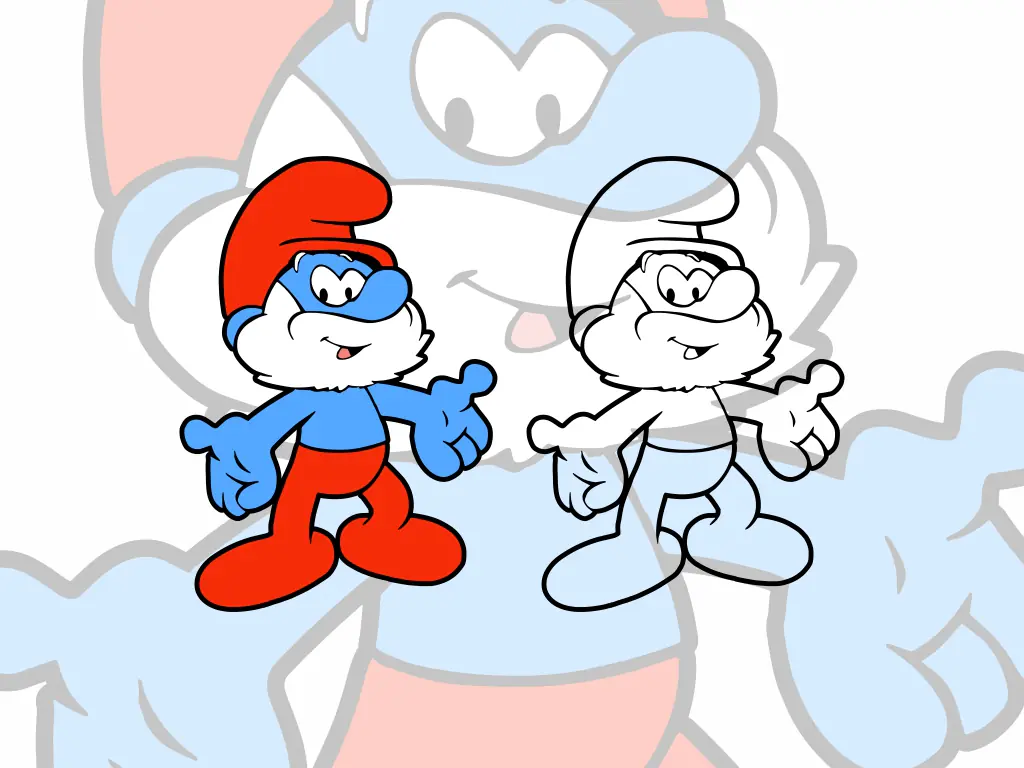 Papa Smurf SVG Layered and Outline PNG EPS