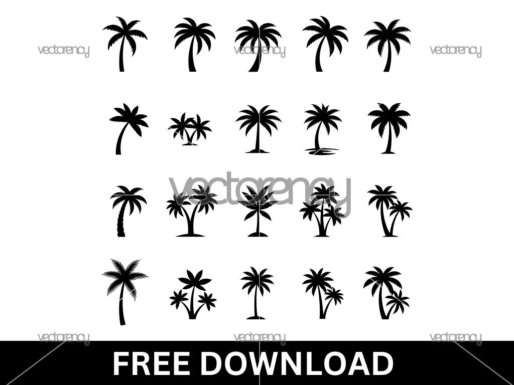 Palm Tree SVG Free Vector Bundle
