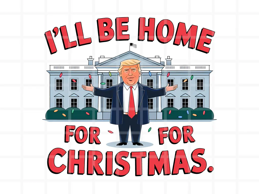 I'll Be Home for Christmas PNG, Trump Christmas For DTF