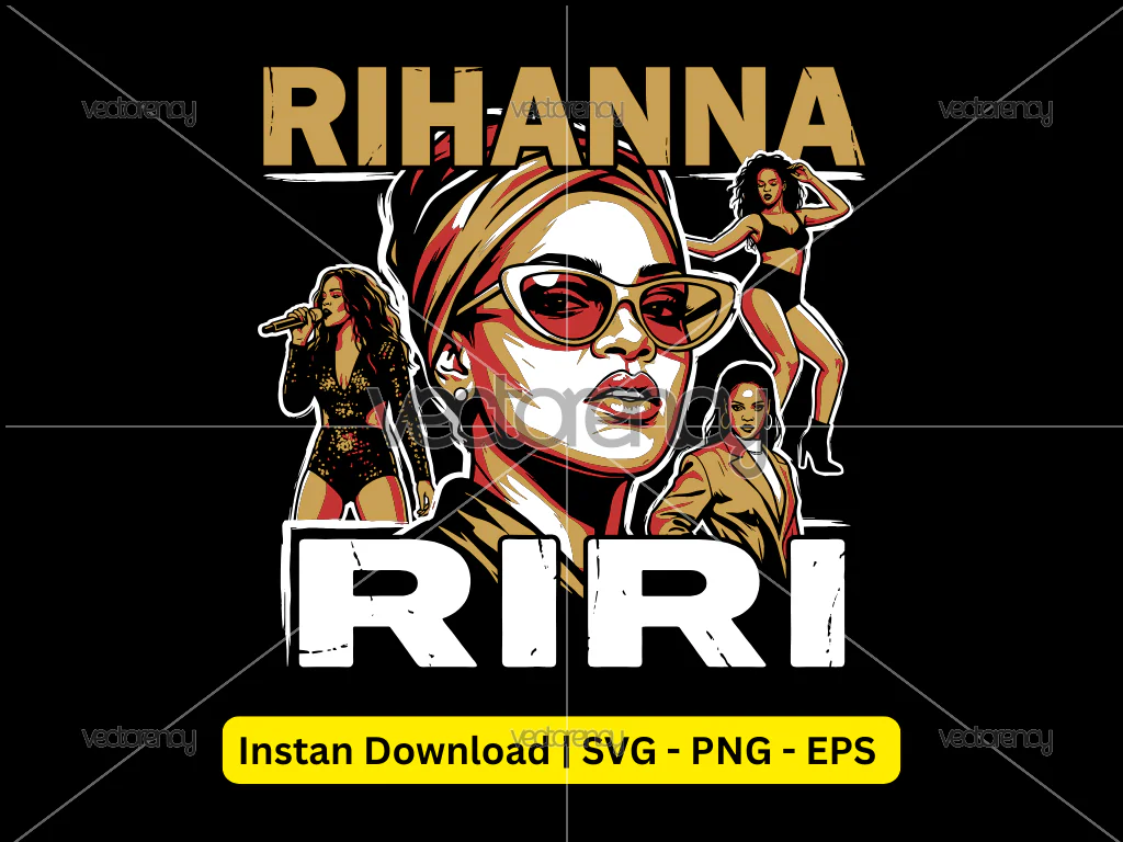 Rihanna Premium Vector T-Shirt Design PNG EPS SVG