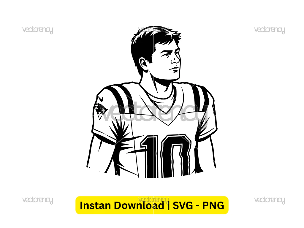 Drake Maye Vector Portrait PNG SVG