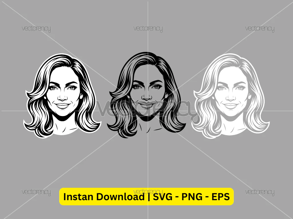 Jennifer Lopez Portrait Vector Art Cartoon