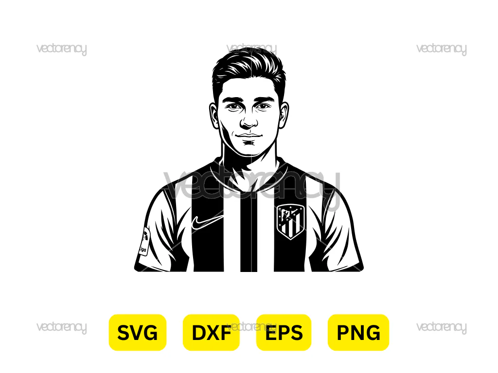 Julián Alvarez Digital Drawing Vector SVG EPS