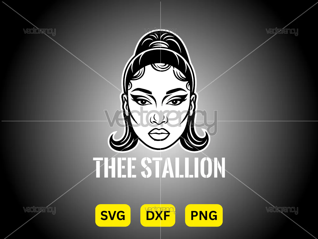 Megan Thee Stallion Vector Portrait PNG DXF