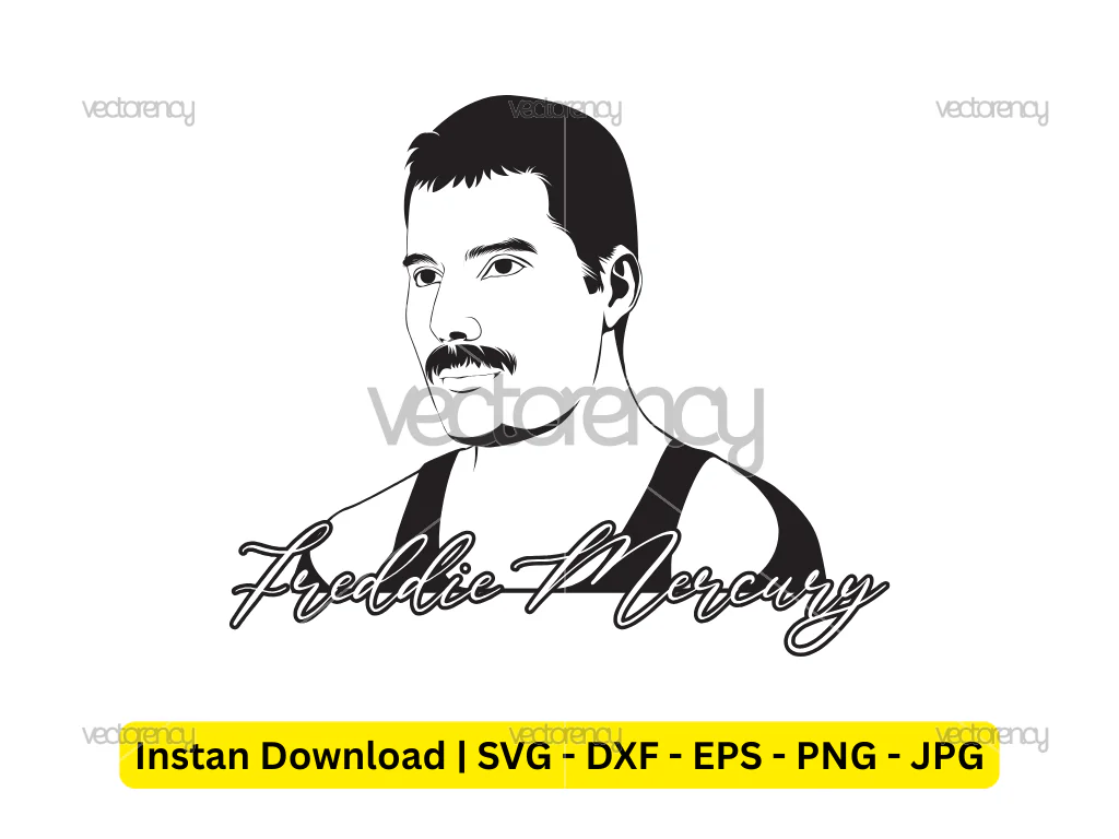 Freddie Mercury Vector Illustration