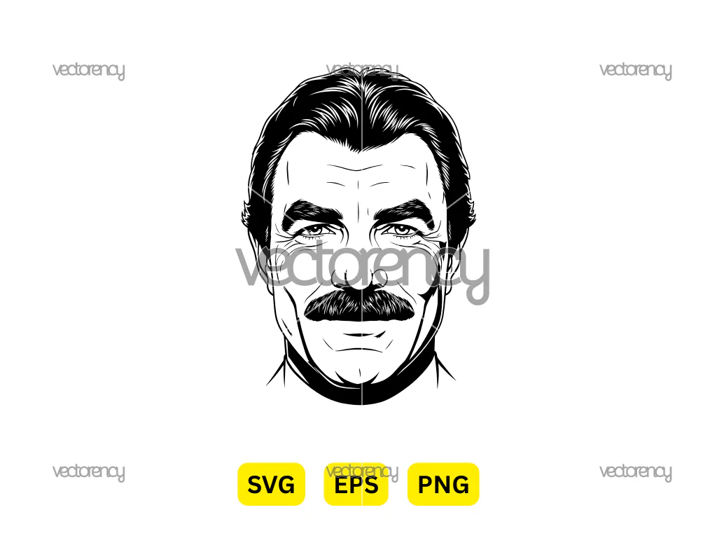 Tom Selleck Vector SVG PNG EPS
