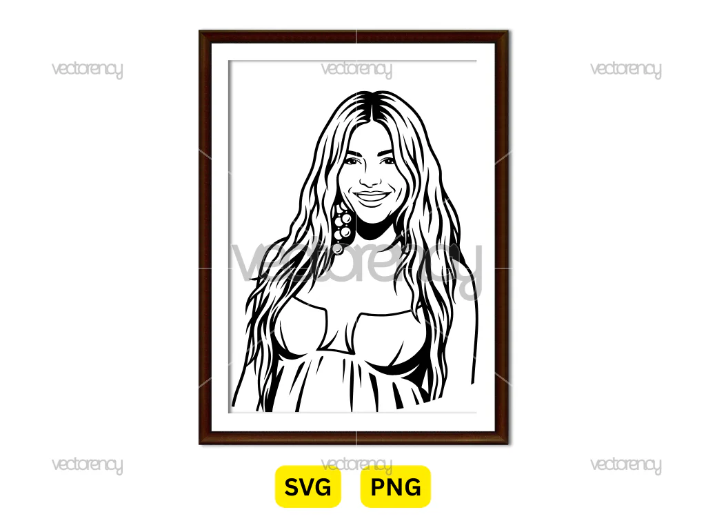 Sienna Miller Vector Art Portrait PNG HD