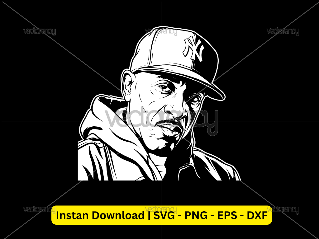Rakim American Rapper Vector PNG SVG