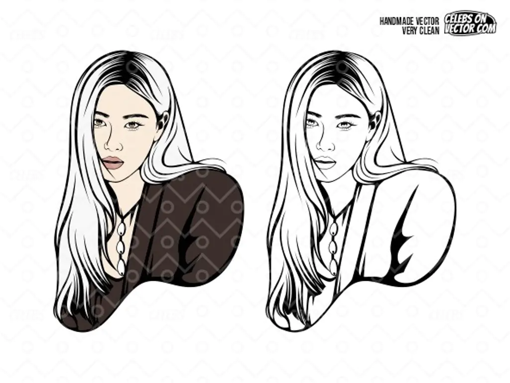 Blackpink Rose Vector Face, SVG Cut Files, EPS Download