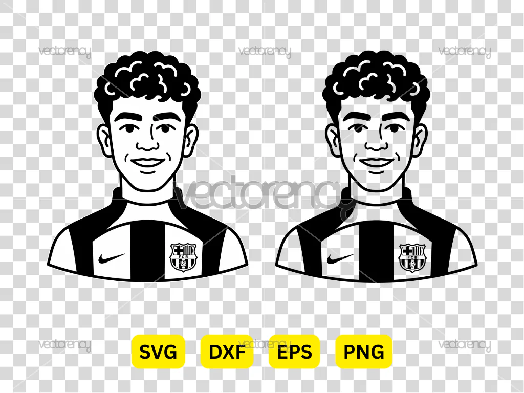 Cute Lamine Yamal Drawing Cartoon Vector PNG