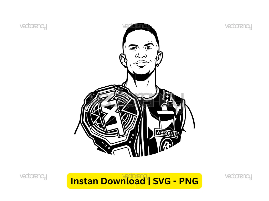 WWE Portrait Vector Face Ricky Saints SVG PNG HD