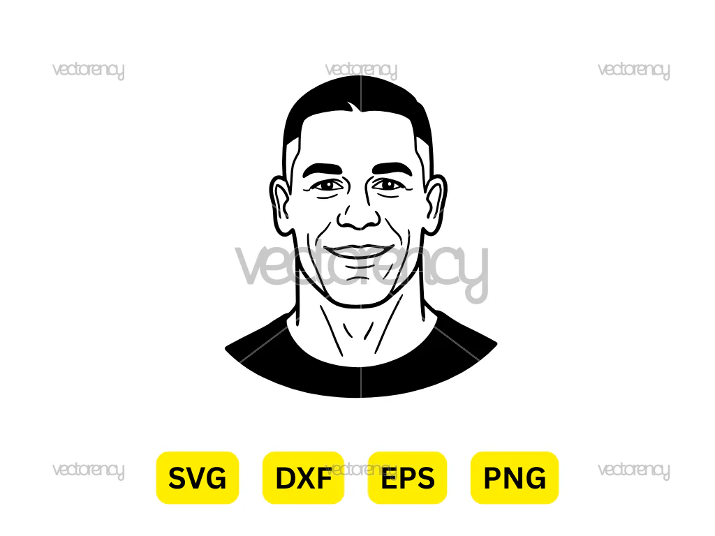 John Cena WWE Portrait Cartoon Vector