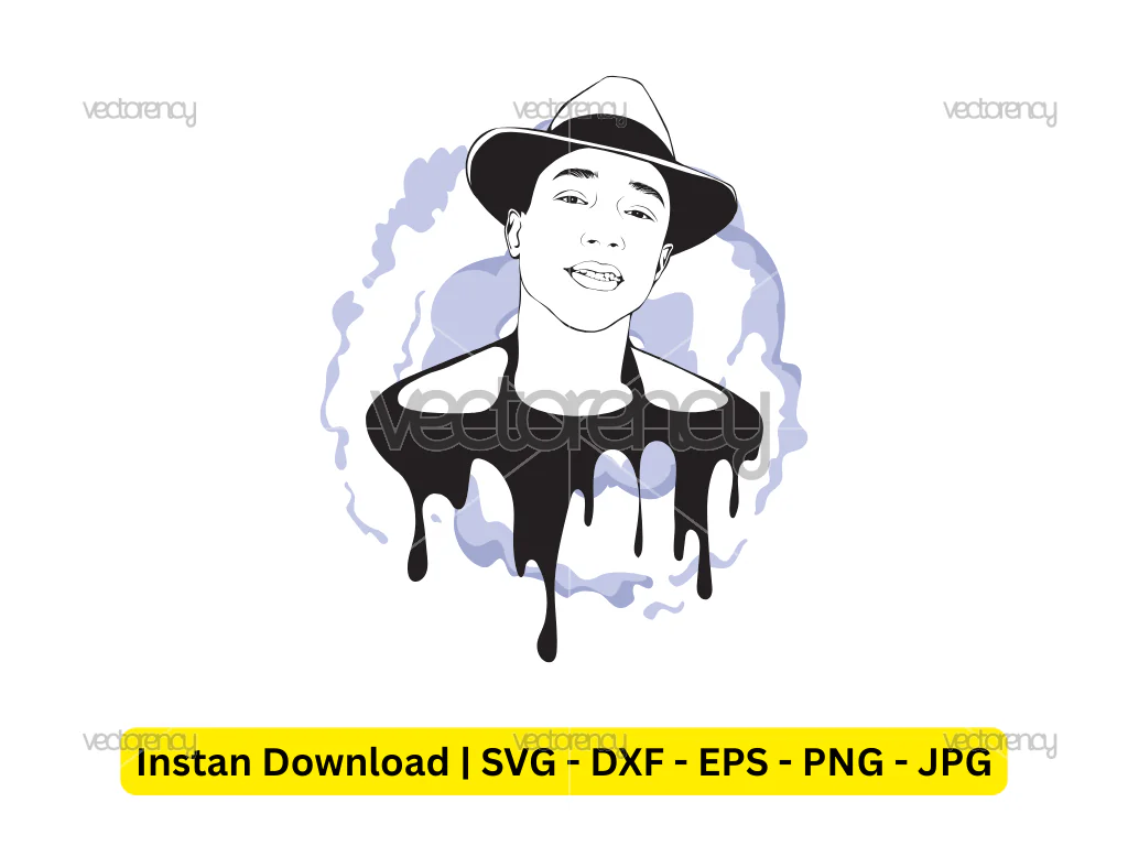 Pharrell Williams Vector Art Drawing