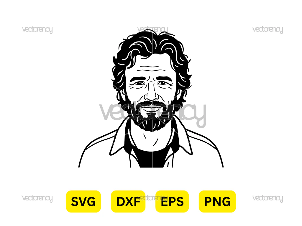 Kris Kristofferson SVG Vector Portrait