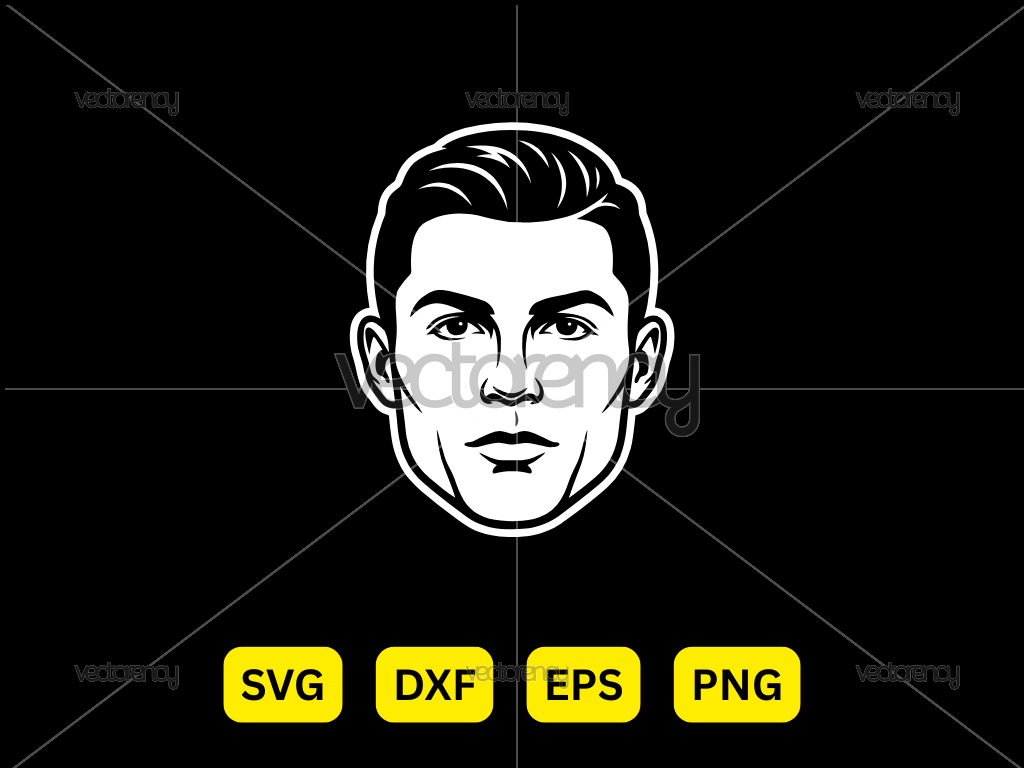 Cristiano Ronaldo Portrait Vector SVG PNG EPS DXF