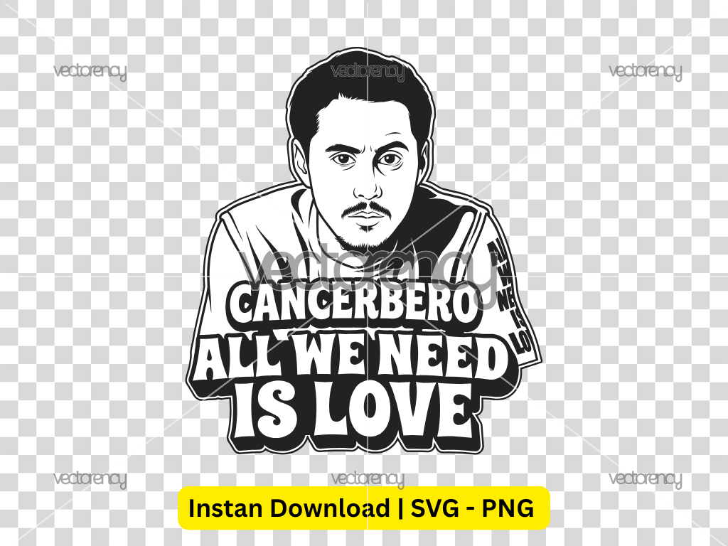 Cancerbero All We Need Is Love Cartoon Vector Art SVG PNG HD Transparent Shirt Design