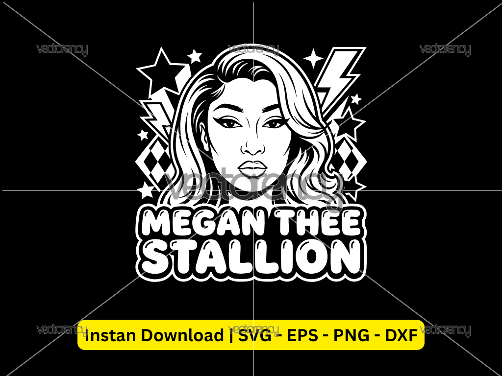 Megan Thee Stallion SVG File, Drawing, PNG, EPS