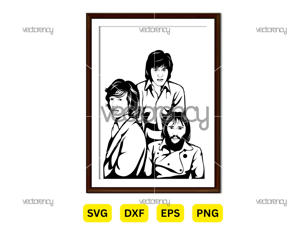 Bee Gees Vector SVG Cartoon Hand Made