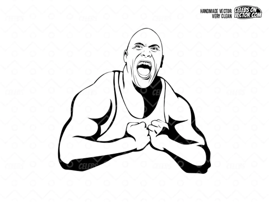 WWE The Rock Vector Art